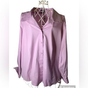 NWT TALBOTS WOMENS BUTTON DOWN LAVENDER DRESS SHIRT